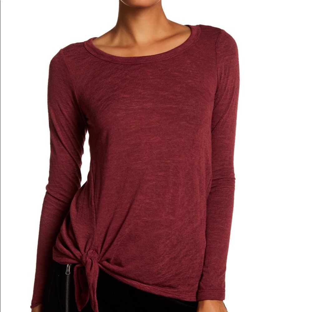 2/$15 new Bobeau long Sleeve tee shirt Front tie S